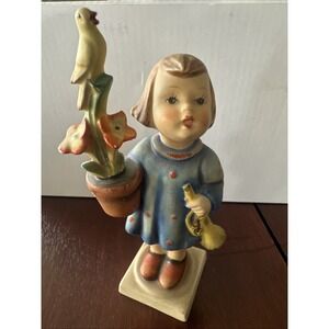 Vintage Goebel Hummel "Congratulations"  Figurine TM3‎ Girl w/ Plant Bird #17/0